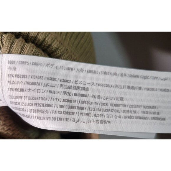 Abercrombie & Fitch Women's L Scoop Neck Rib Knit Bodysuit Olive Green Long Slee - Picture 5 of 6